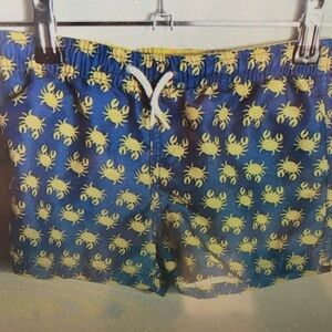Blue and Yellow Kids Swim Trunks